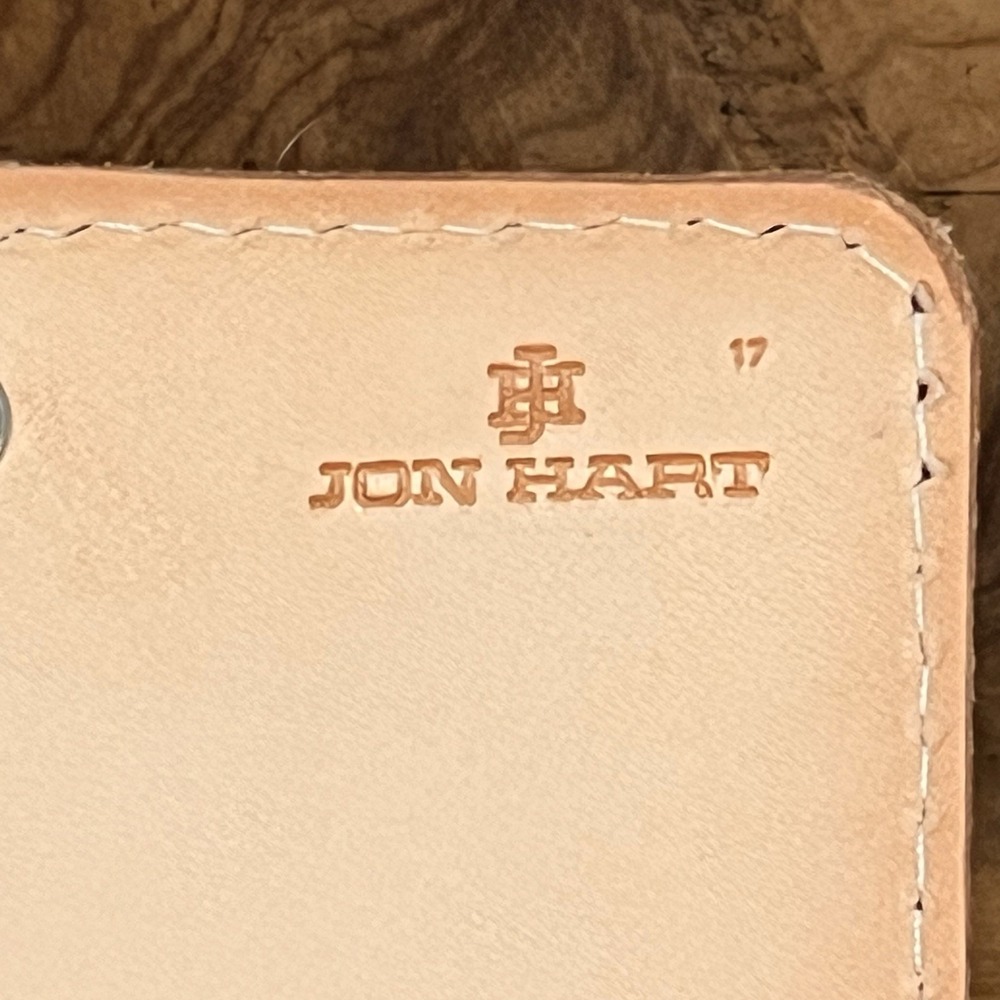Jon Hart ID Wallet Women OS Black Excellent KAΘ Sorority Monogram Leather Trim - Picture 8 of 8